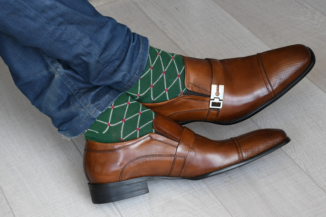 Mens green dress socks deals