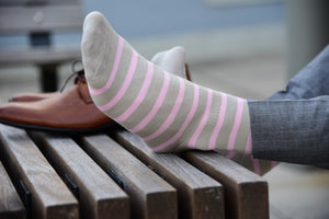 Pink dress socks for men made from premium Egyptian cotton