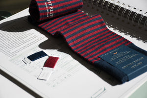Striped dress socks for men, made in Italy from luxury Egyptian cotton